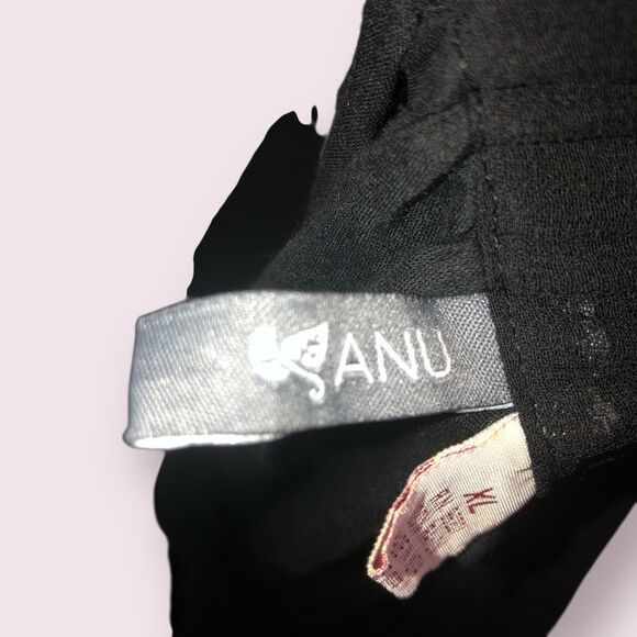 Vtg SANU Black Boho Floral Embroidered Maxi Skirt Fringe Hem, Folk Festival, XL - Picture 12 of 12